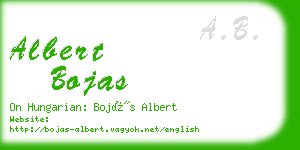 albert bojas business card